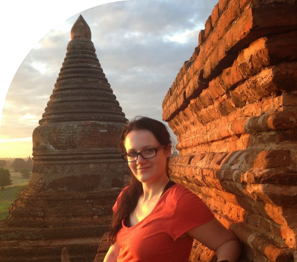 Caliopy Glaros in Bagan, Myanmar, Educational Travel Consortium leader and donor travel specialist